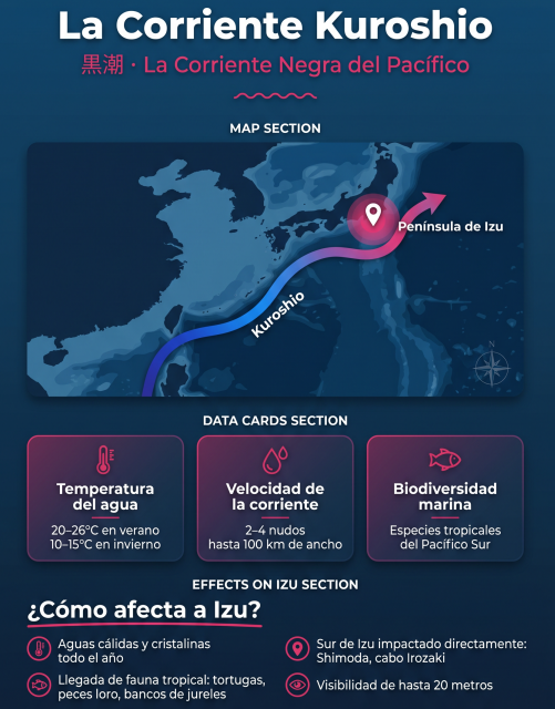 Infografía de la corriente de Kuroshio